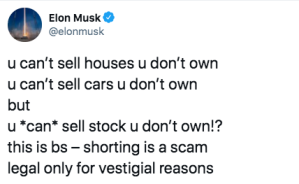Elon Musk, short-selling